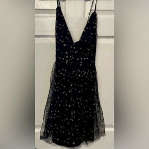 Lulu’s mini dress black tulle with stars